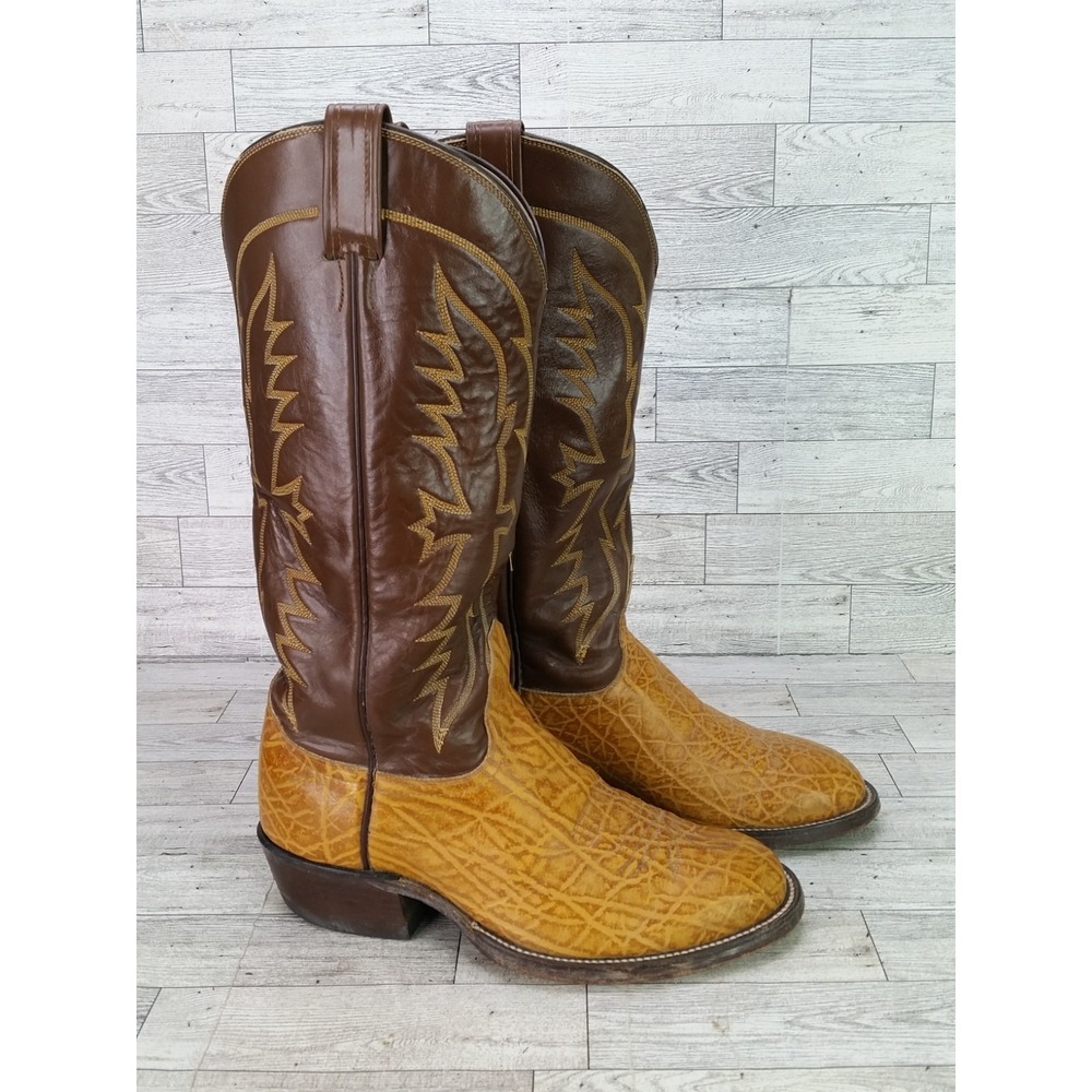Tony Lama Gold Label Cowboy Boots Men's Western Boots Size 9 B 9B Leather